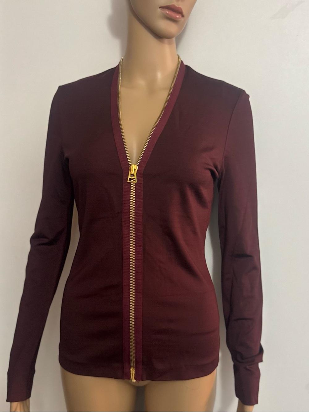 Tom Ford Premium Cherry Silk Blend Blouse - Picture 2 of 12